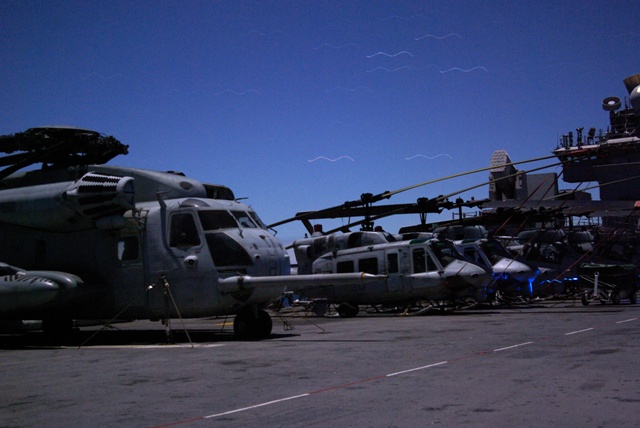 Flight deck by moonlight